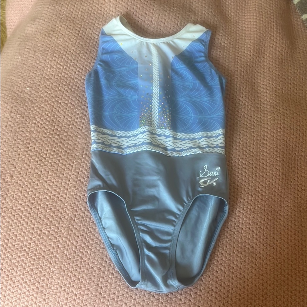 GK Blue and White Kids Leotard